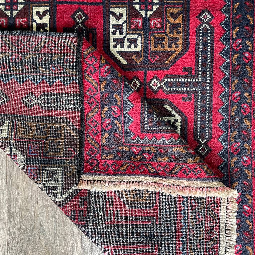 153 x 86 cm | Afghan Herati Baluch Rug (Old 1980)