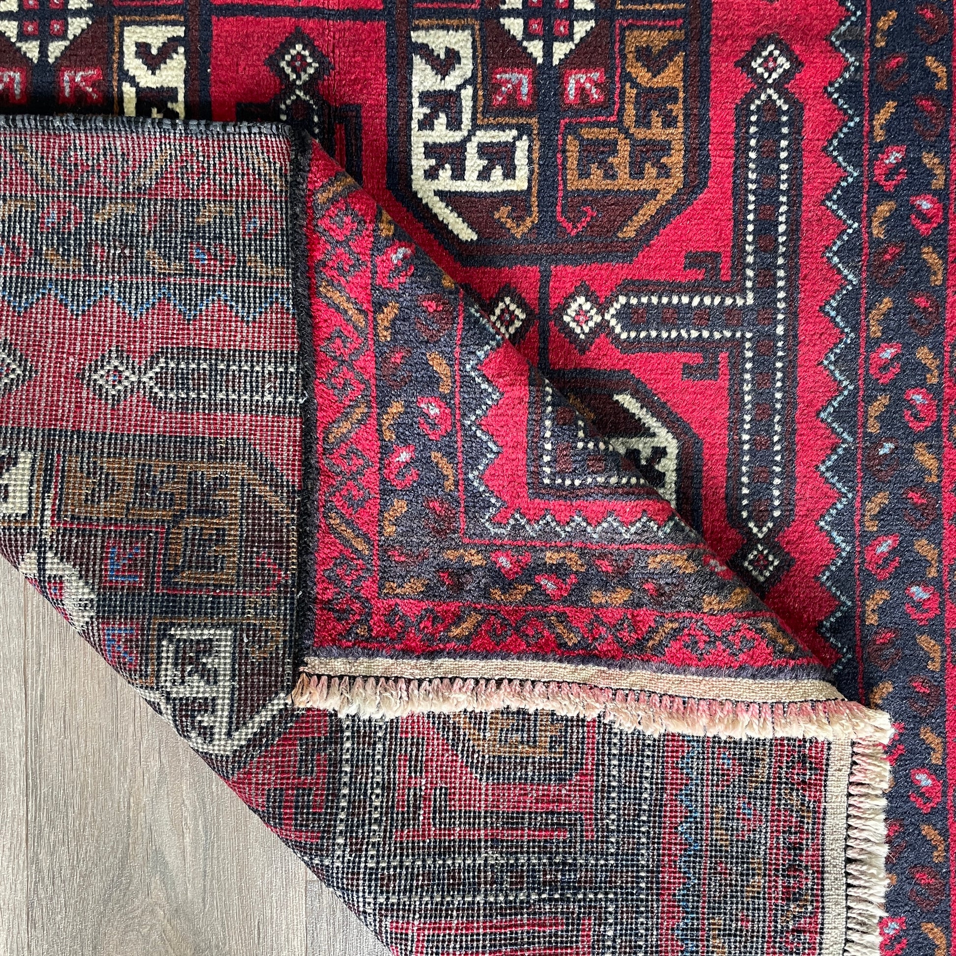 153 x 86 cm | Afghan Herati Baluch Rug (Old 1980)