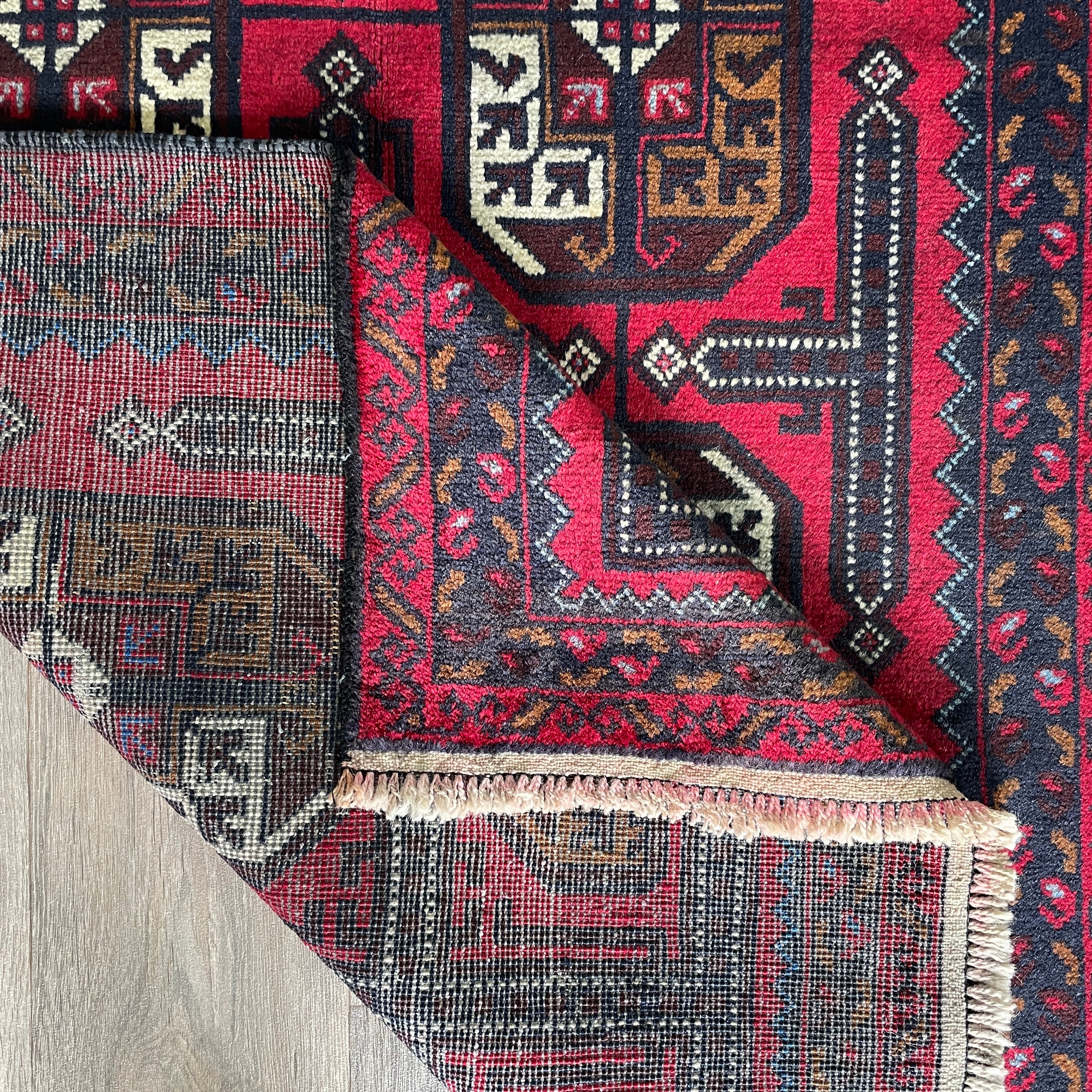 153 x 86 cm | Afghan Herati Baluch Rug (Old 1980) - Khorasan Rugs