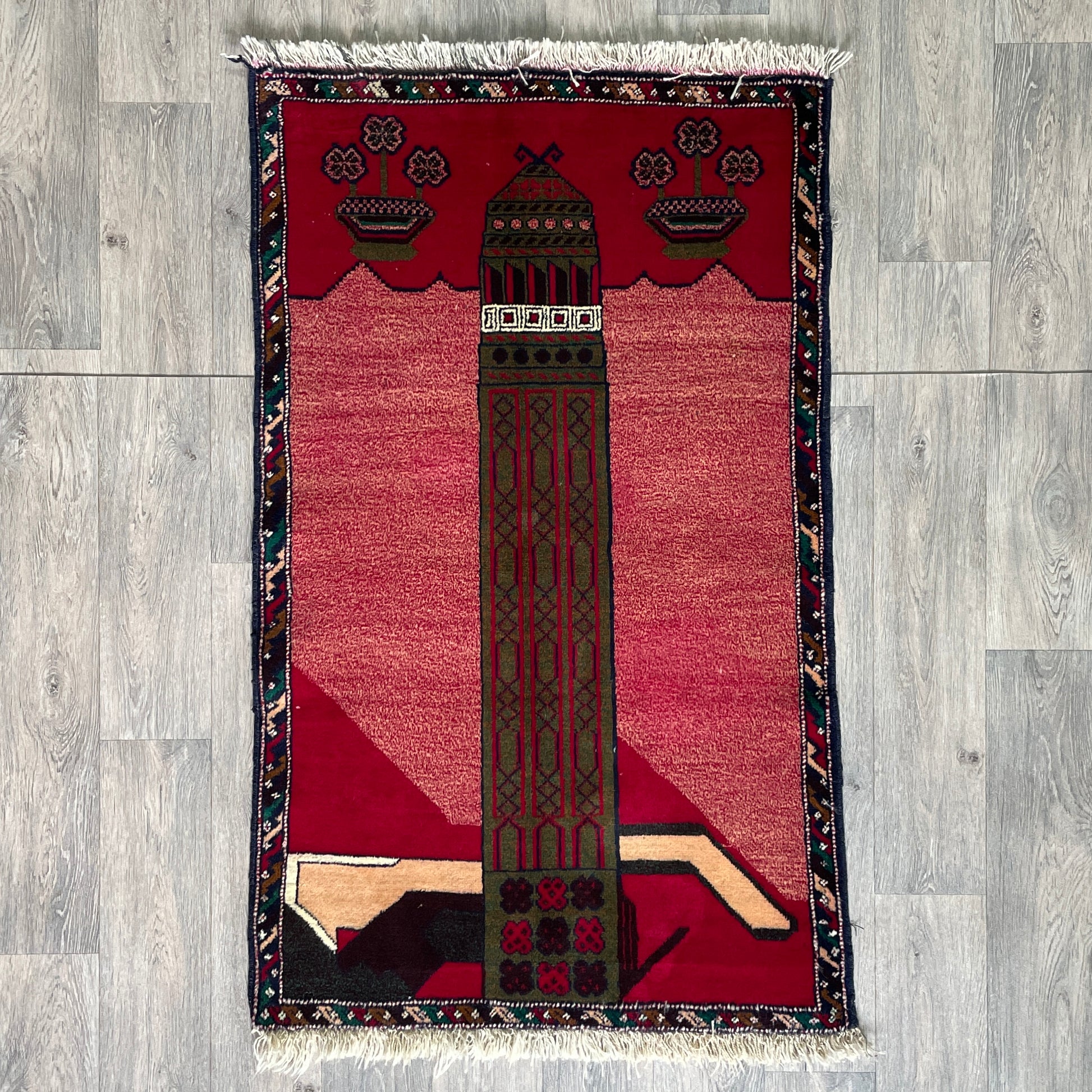 152 x 88 cm | Afghan Herati Baluch Rug (Old 1980)