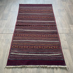 182 x 97 cm | Afghan Jajim Kilim Rug - Khorasan Rugs