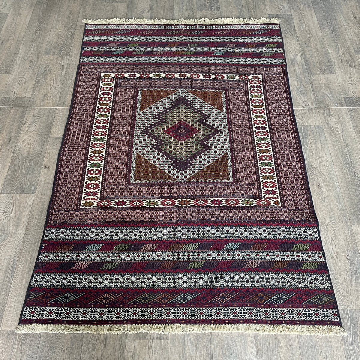 Fine Afghan Maliki Soumak Kilim Rug