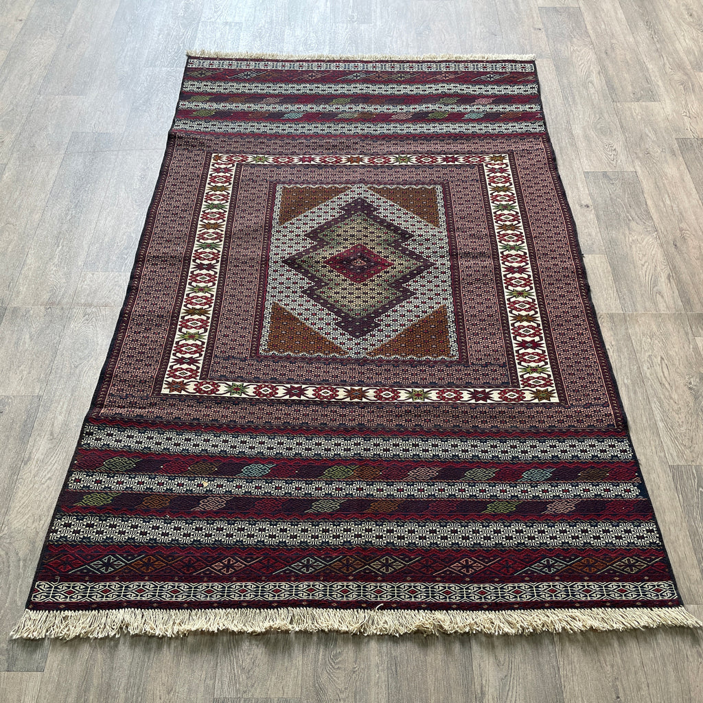 Fine Afghan Maliki Soumak Kilim Rug