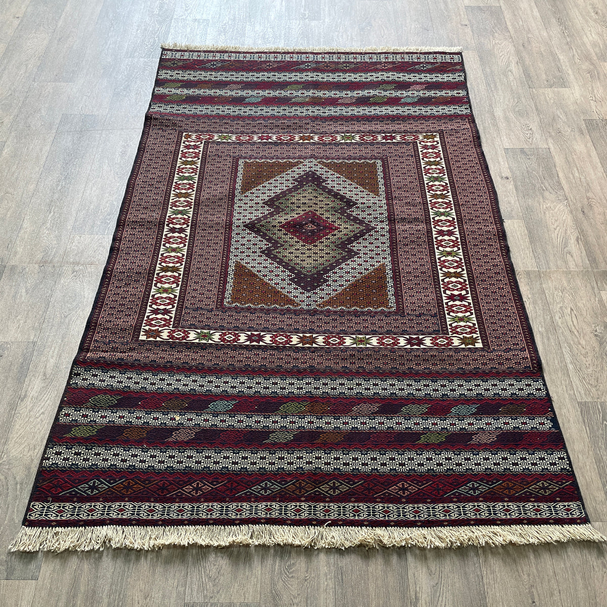 Fine Afghan Maliki Soumak Kilim Rug