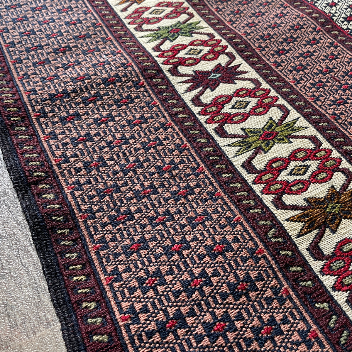 Fine Afghan Maliki Soumak Kilim Rug
