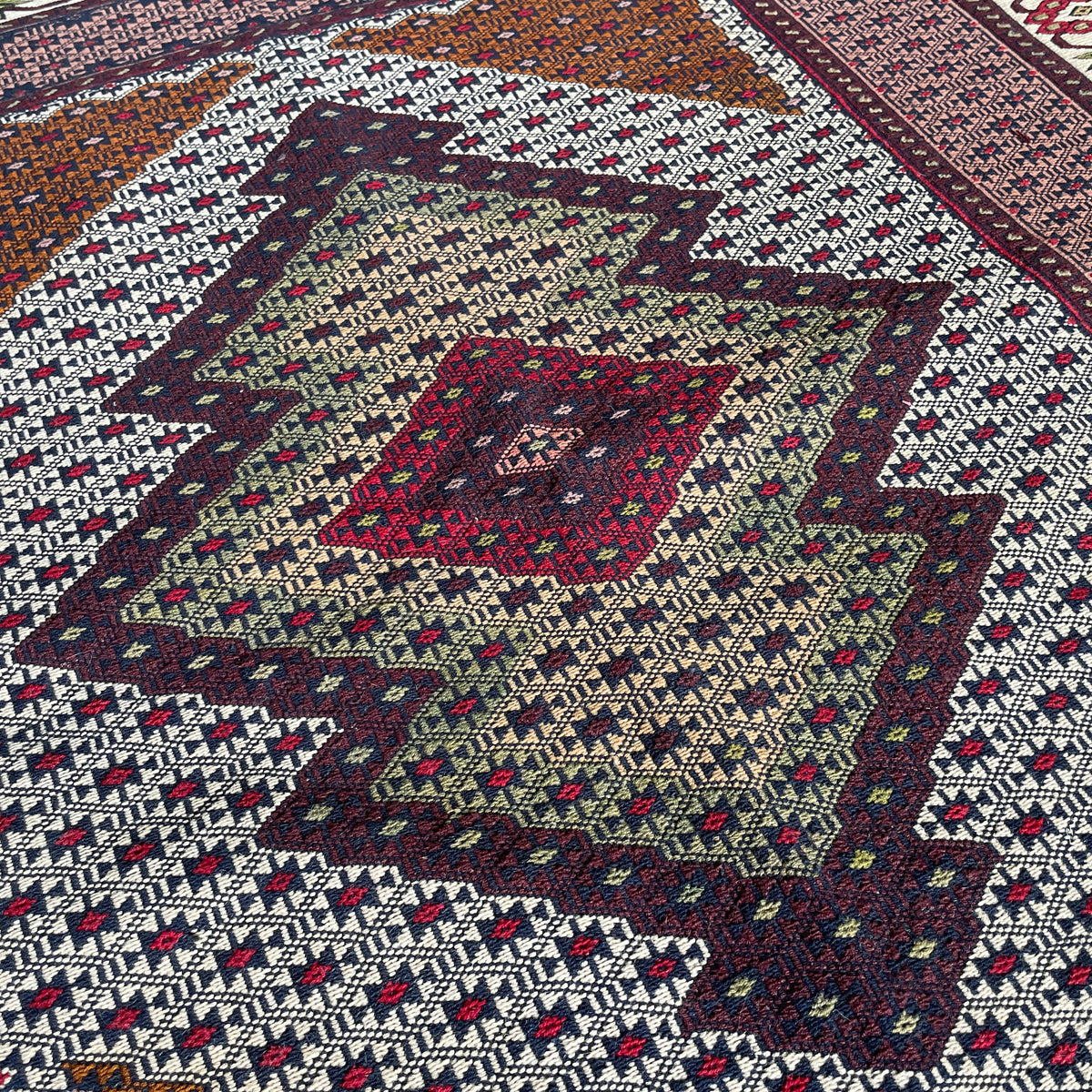 Fine Afghan Maliki Soumak Kilim Rug