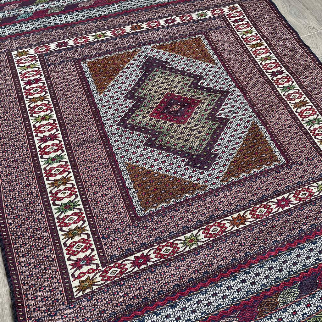 Fine Afghan Maliki Soumak Kilim Rug