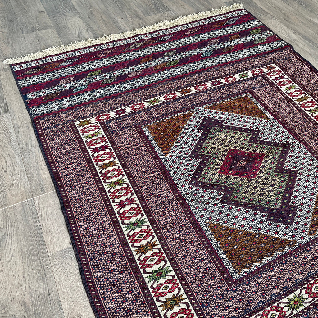Fine Afghan Maliki Soumak Kilim Rug