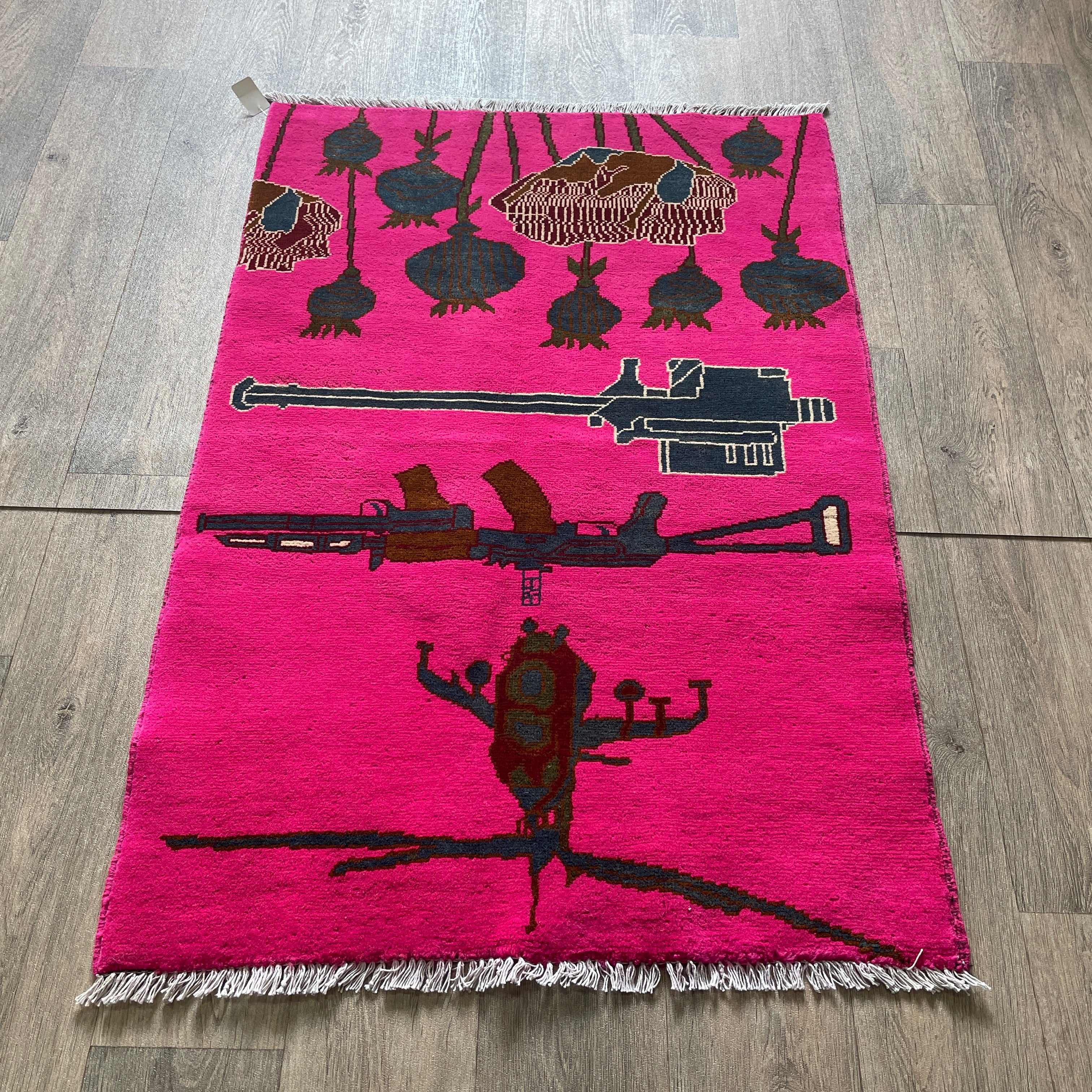 激安セール　SALE アフガンラグ　war rug手織り 153cm X 86 125 x 81 cm | Afghan War Rug
