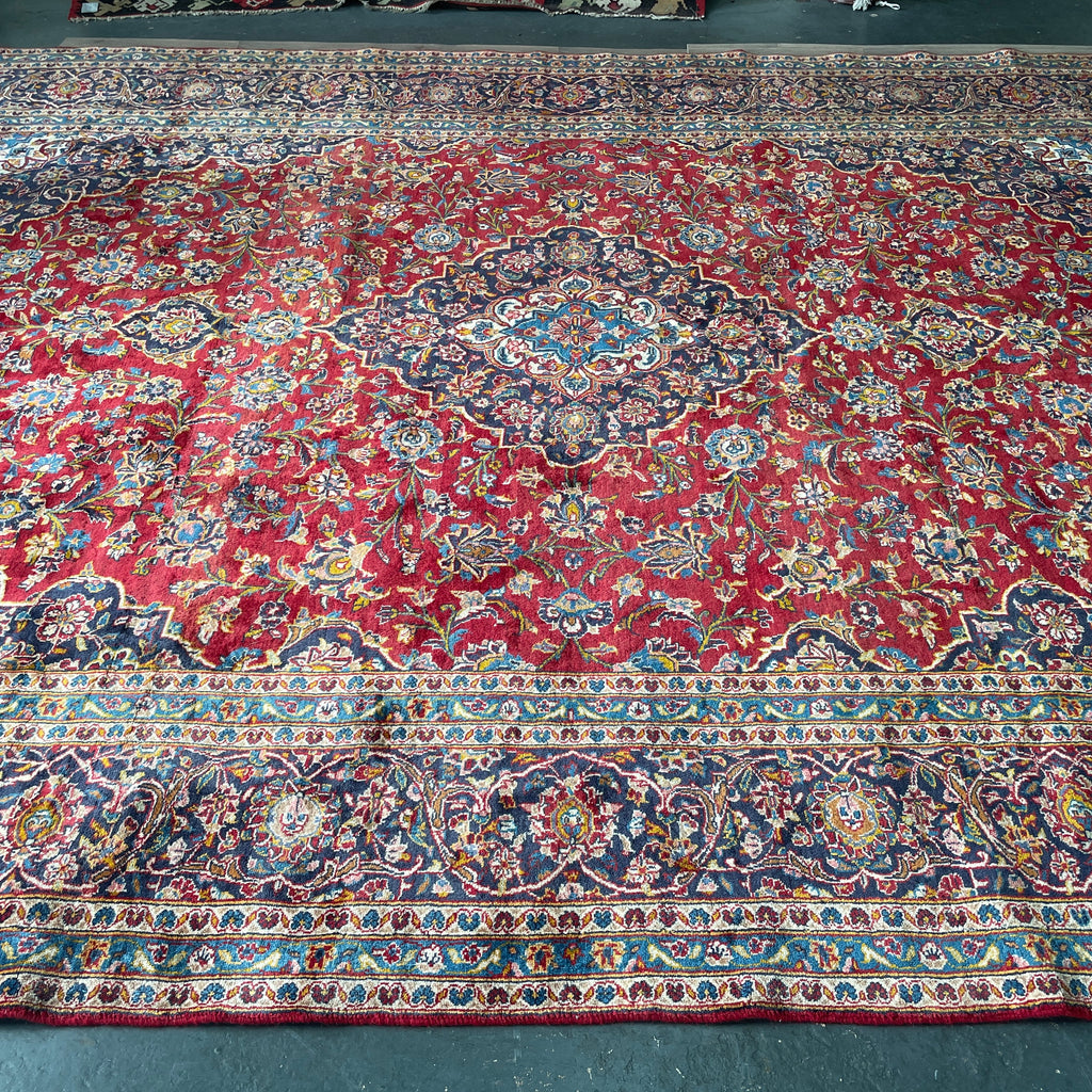 Old Persian Kashan Large Rug c. 1960