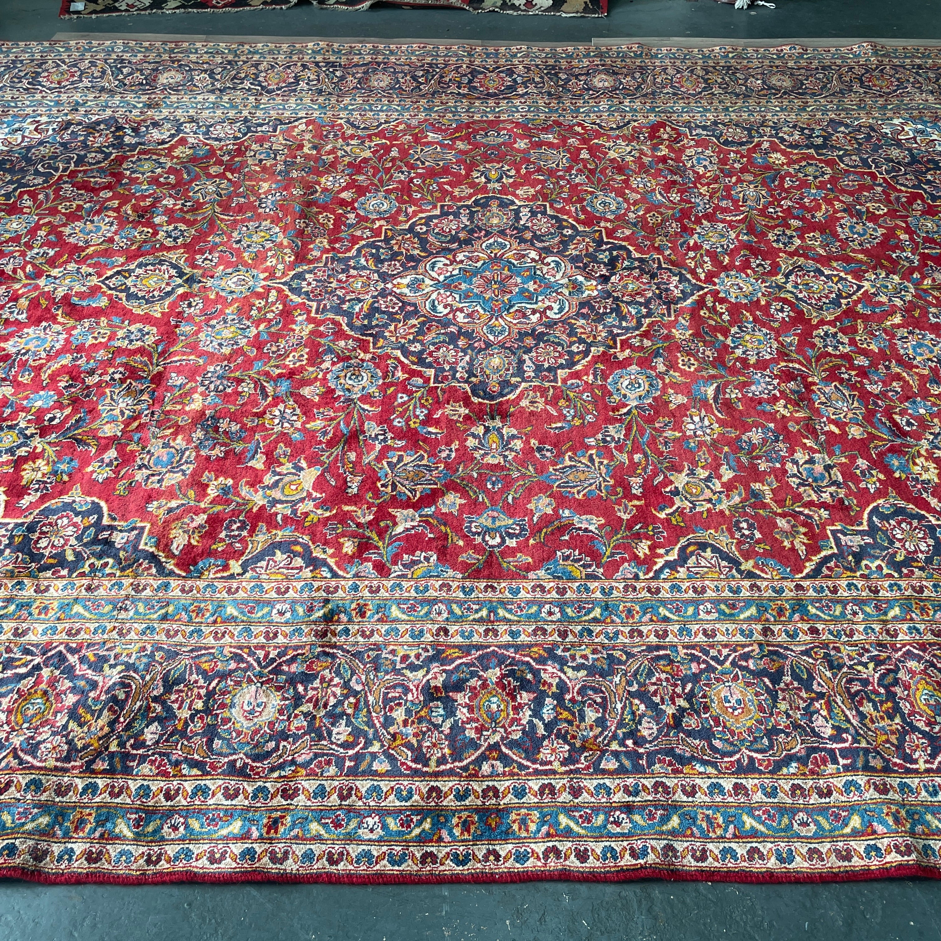 Old Persian Kashan Large Rug c. 1960