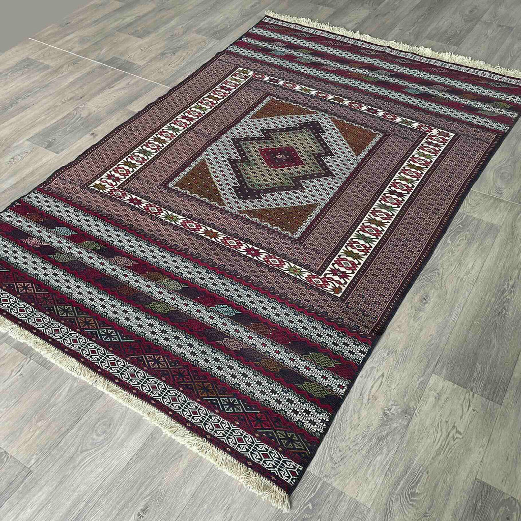 Fine Afghan Maliki Soumak Kilim Rug