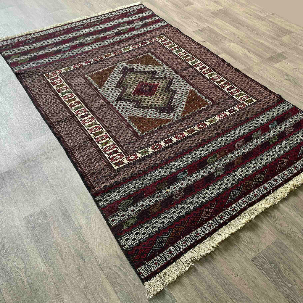 Fine Afghan Maliki Soumak Kilim Rug