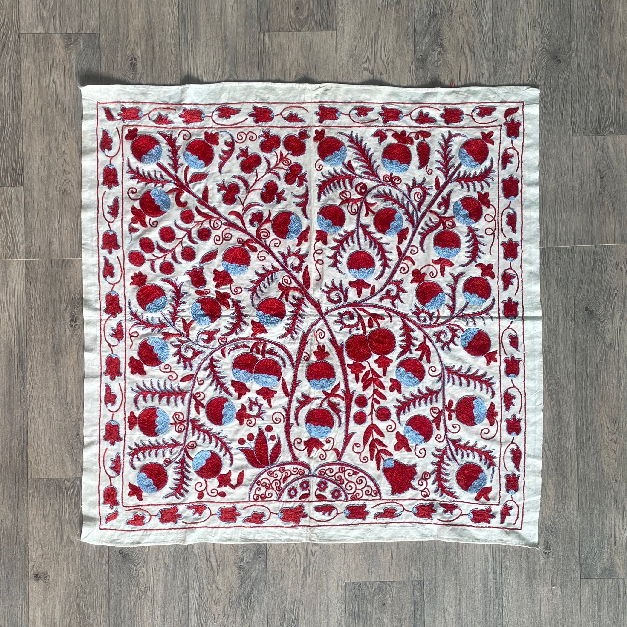 Uzbek 'Samarkand' Suzani Table Throw