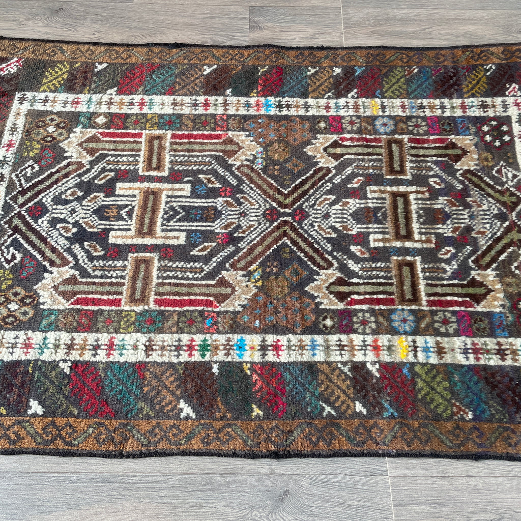 Old Afghan Herati Baluch Rug c. 1980