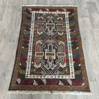 Old Afghan Herati Baluch Rug c. 1980