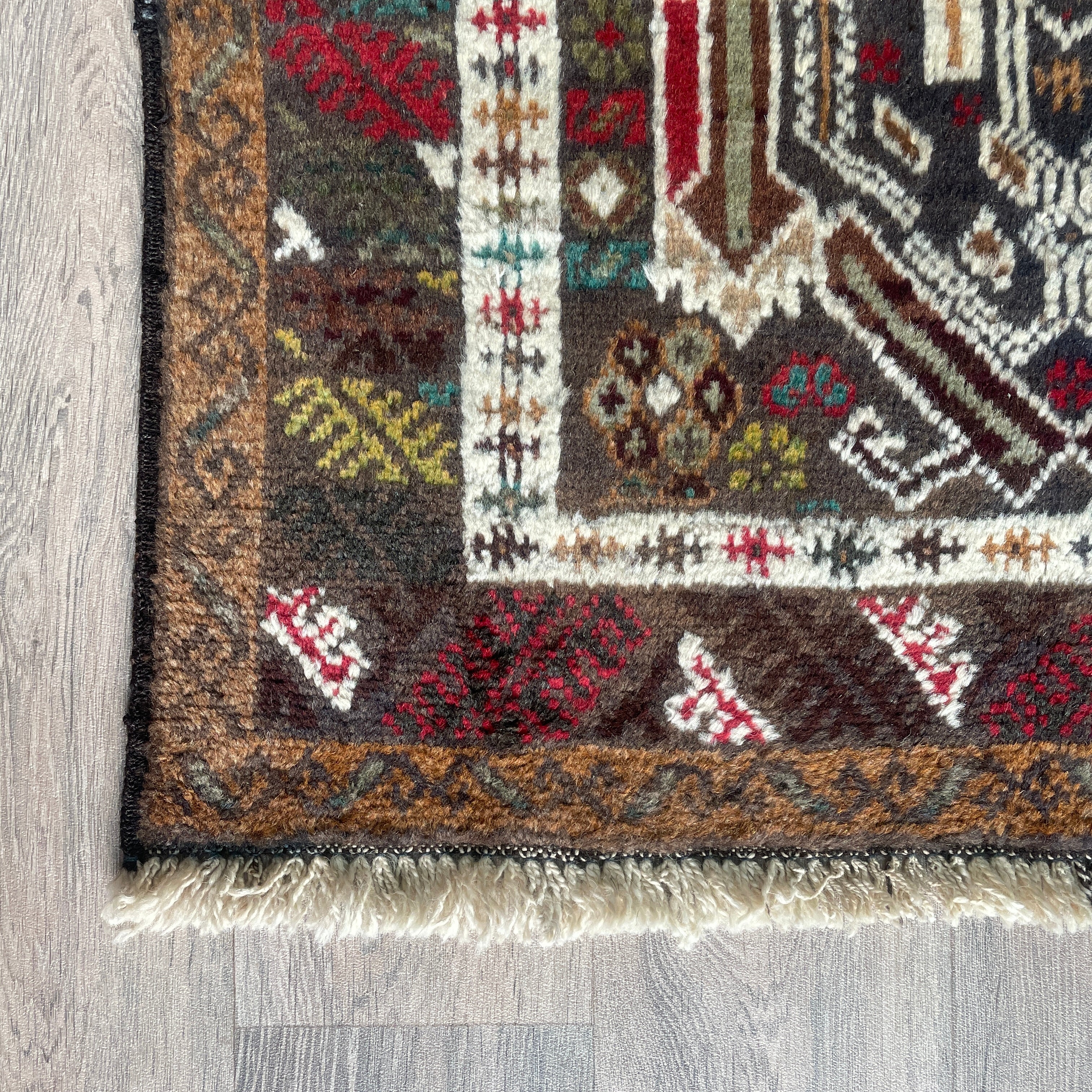 Old Afghan Herati Baluch Rug c. 1980