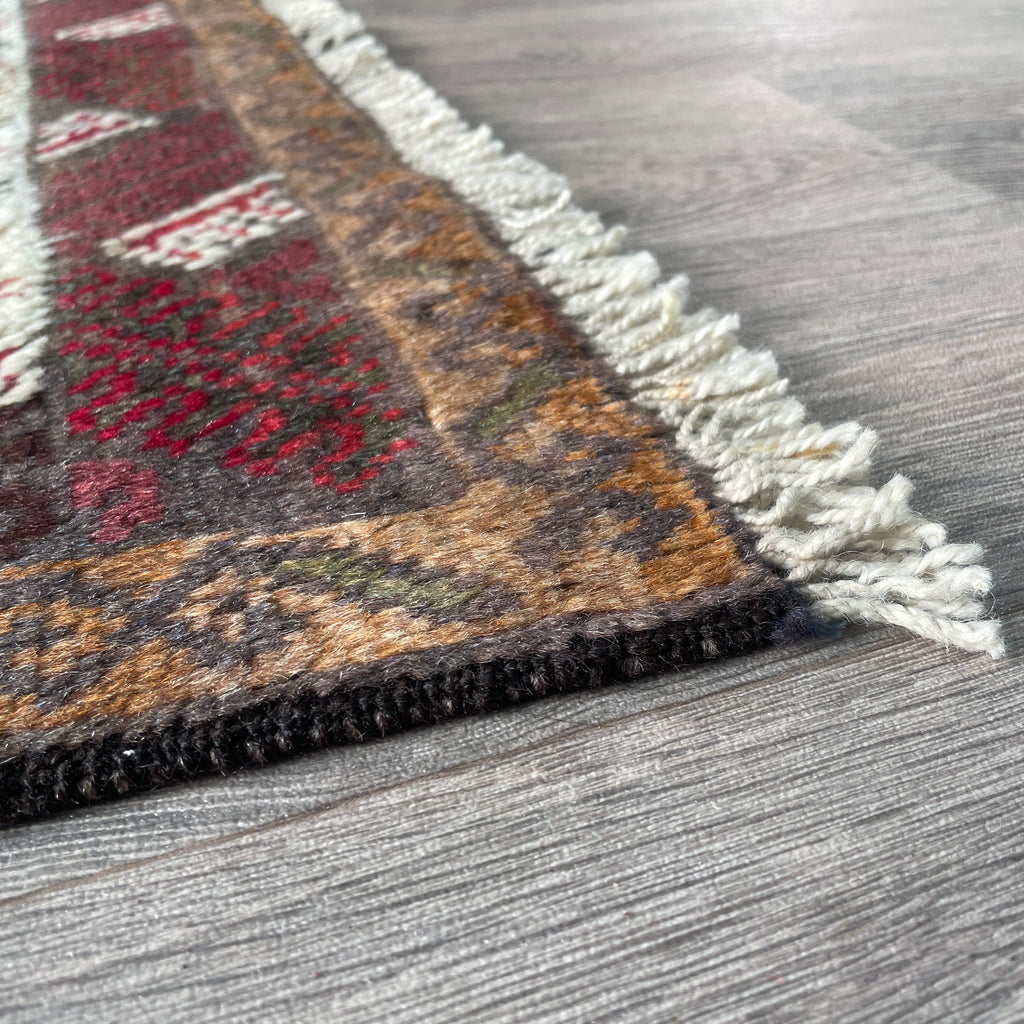 Old Afghan Herati Baluch Rug c. 1980