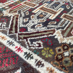Old Afghan Herati Baluch Rug c. 1980