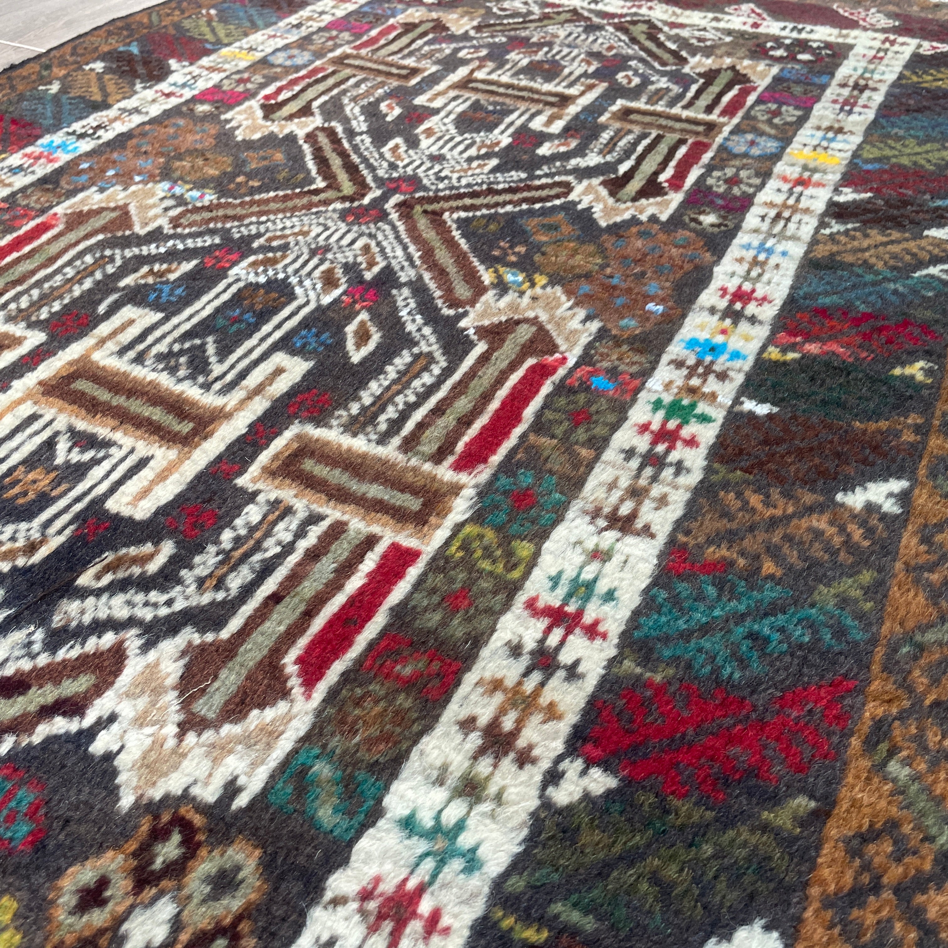 Old Afghan Herati Baluch Rug c. 1980