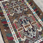 Old Afghan Herati Baluch Rug c. 1980