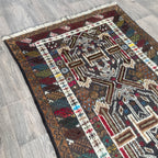 Old Afghan Herati Baluch Rug c. 1980