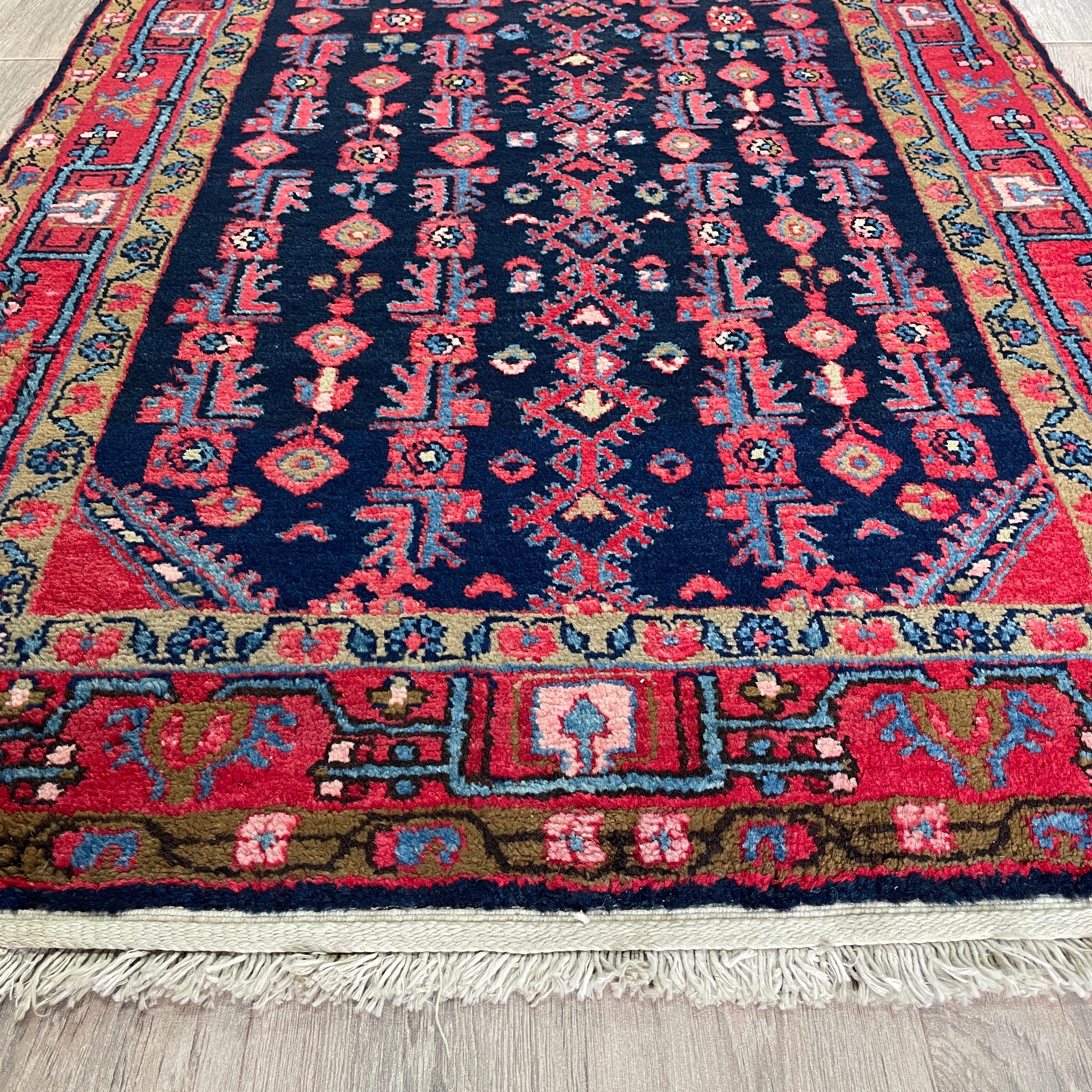 169 x 113 cm | Persian Hamadan Rug (Old 1970) - Khorasan Rugs