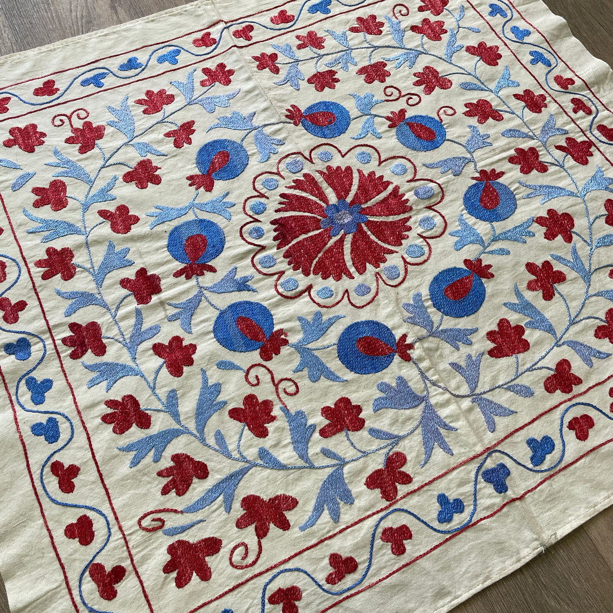 Uzbek Suzani Table Throw