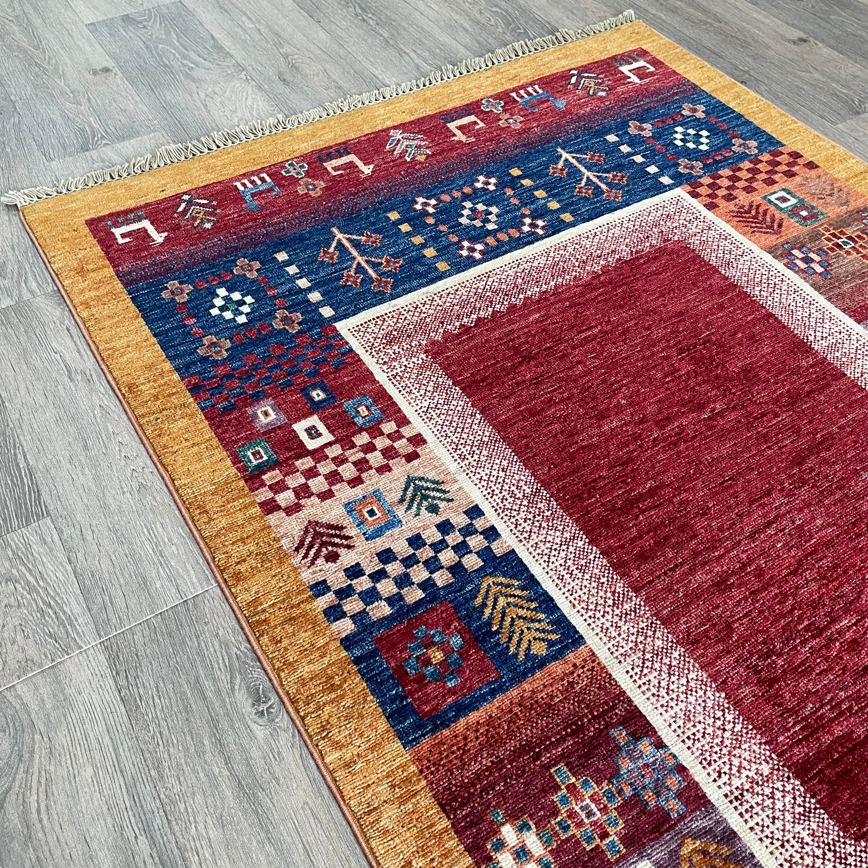 164 x 102 cm | Afghan Fine Gabbeh Rug - Khorasan Rugs