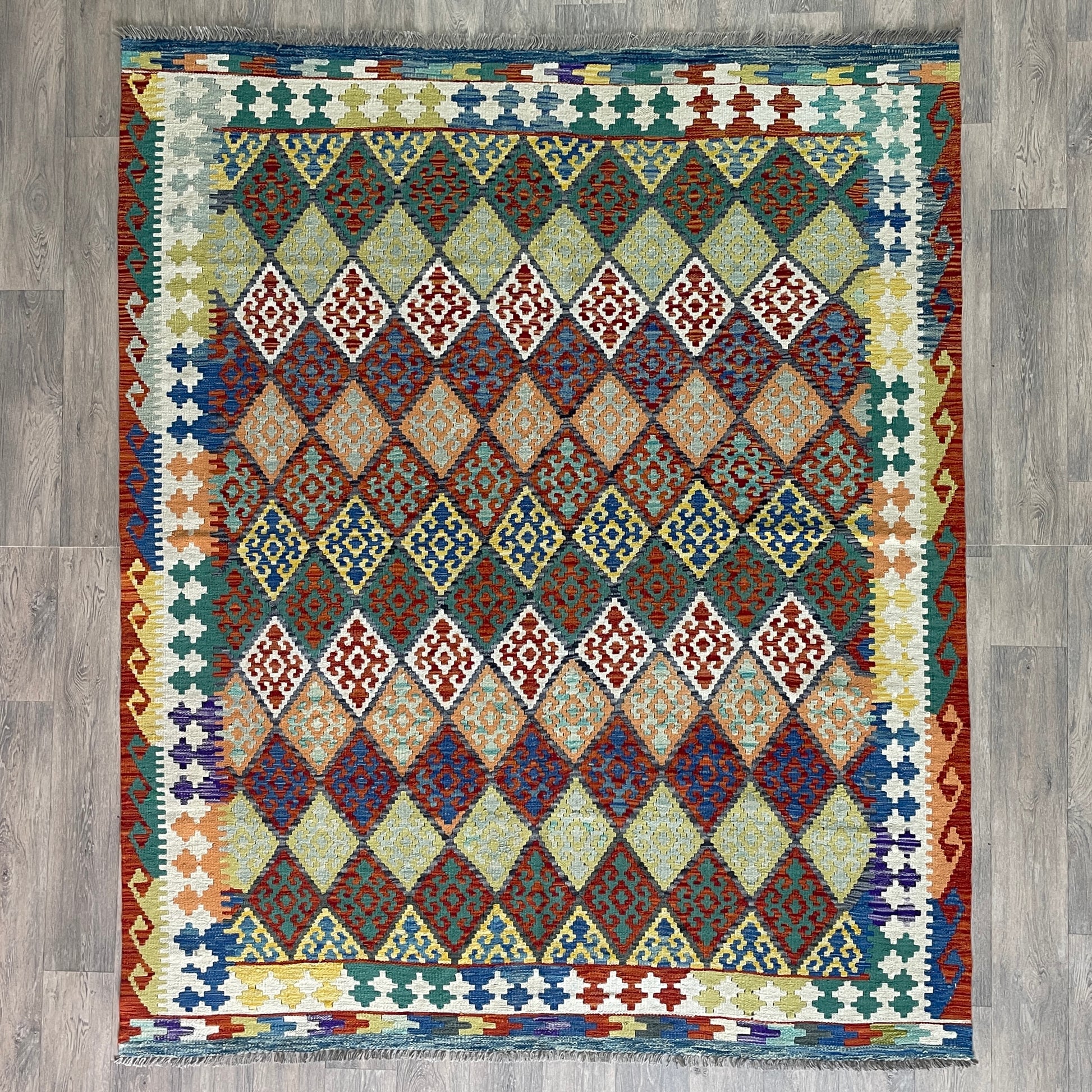 237 x 196 cm | Afghan Kilim Rug