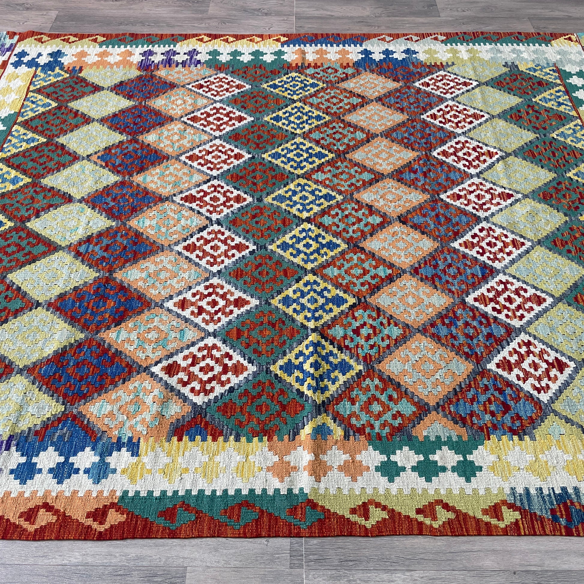 237 x 196 cm | Afghan Kilim Rug