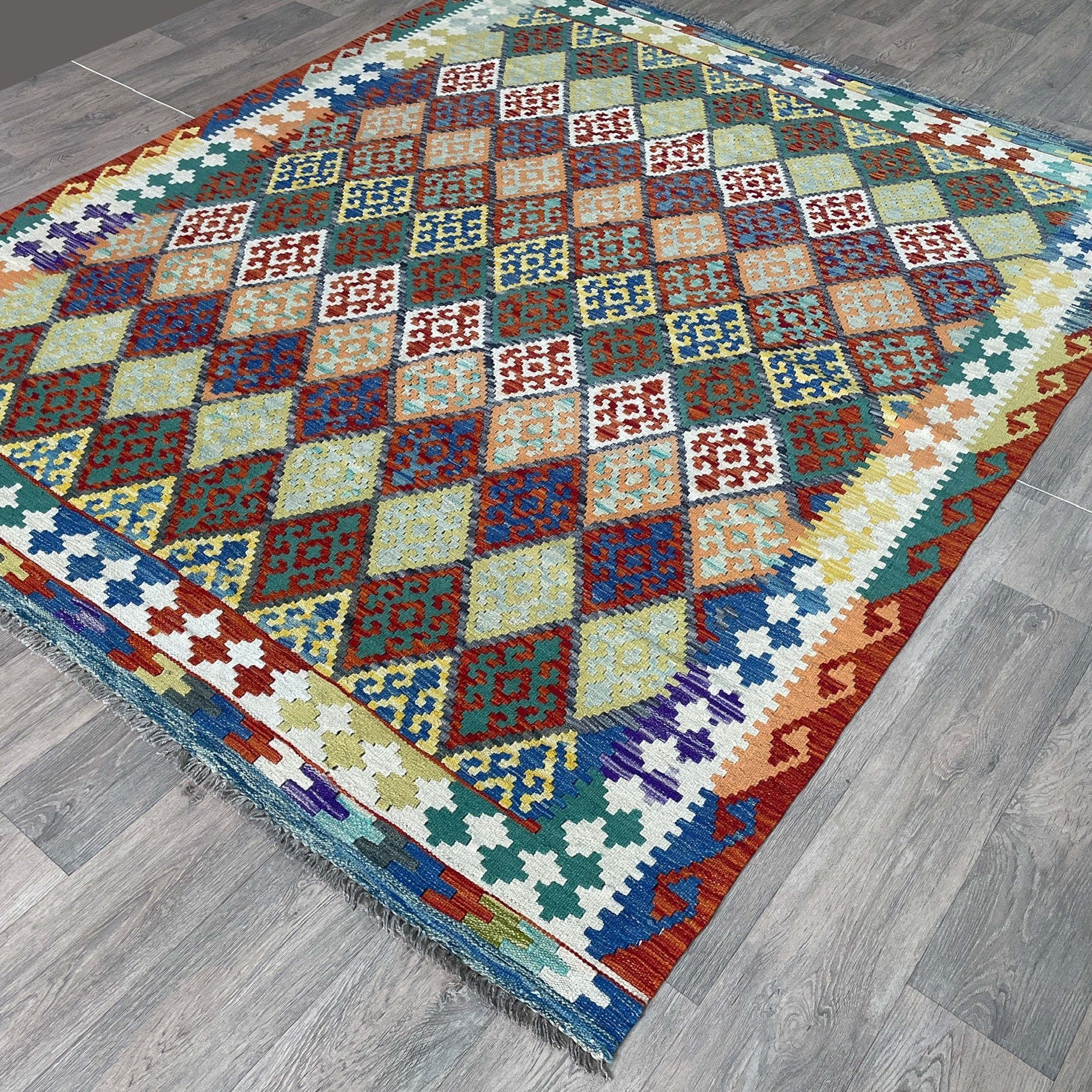 237 x 196 cm | Afghan Kilim Rug