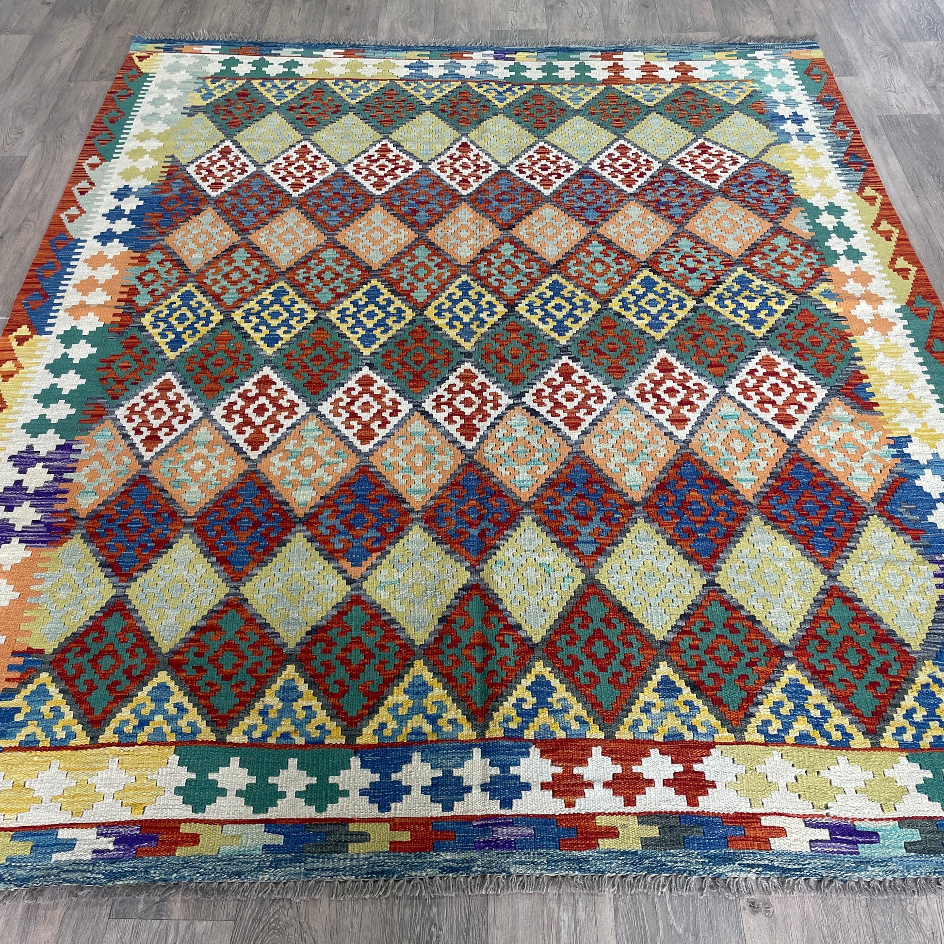 237 x 196 cm | Afghan Kilim Rug