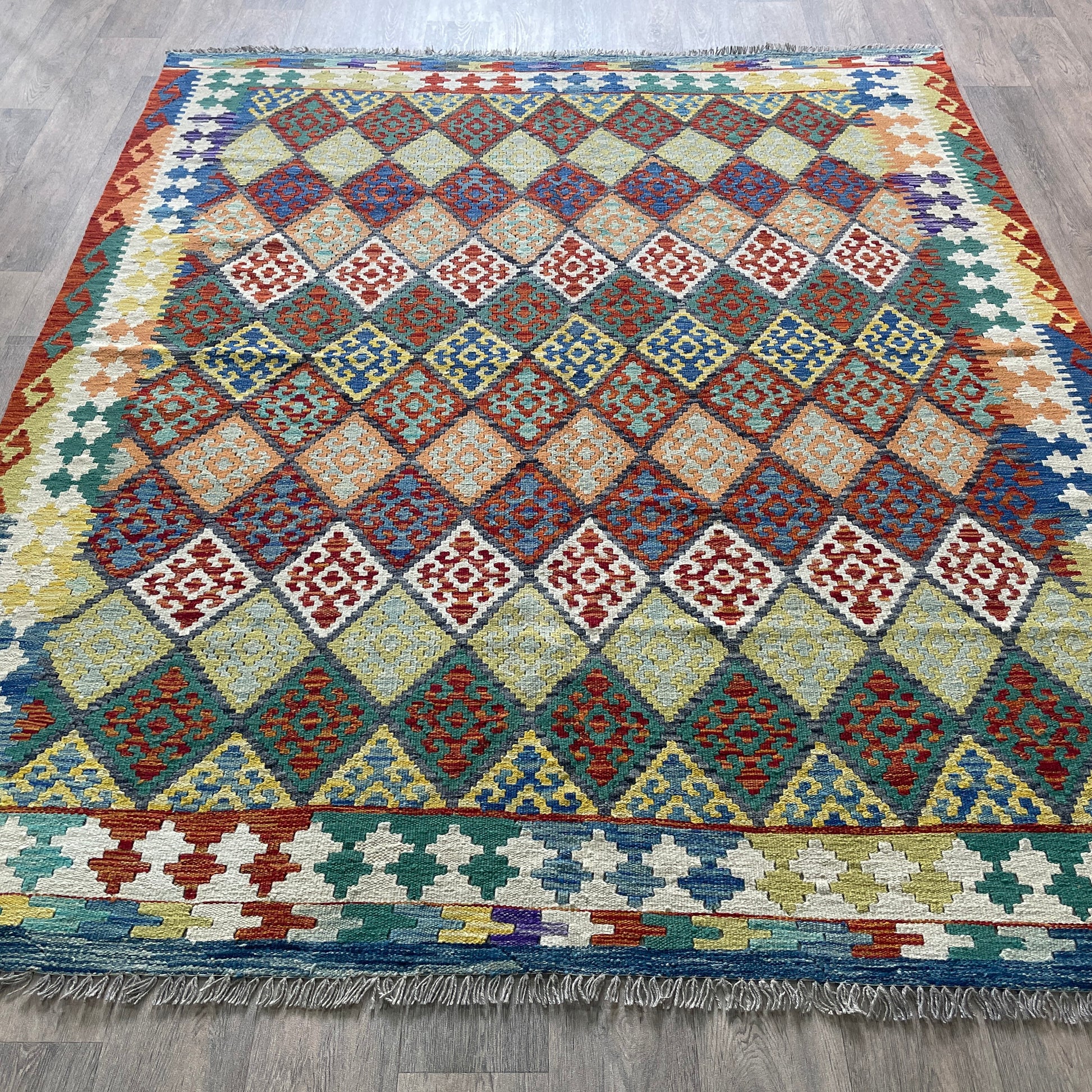 237 x 196 cm | Afghan Kilim Rug