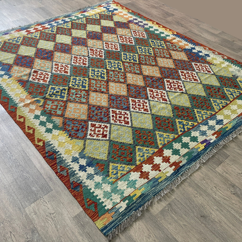 237 x 196 cm | Afghan Kilim Rug