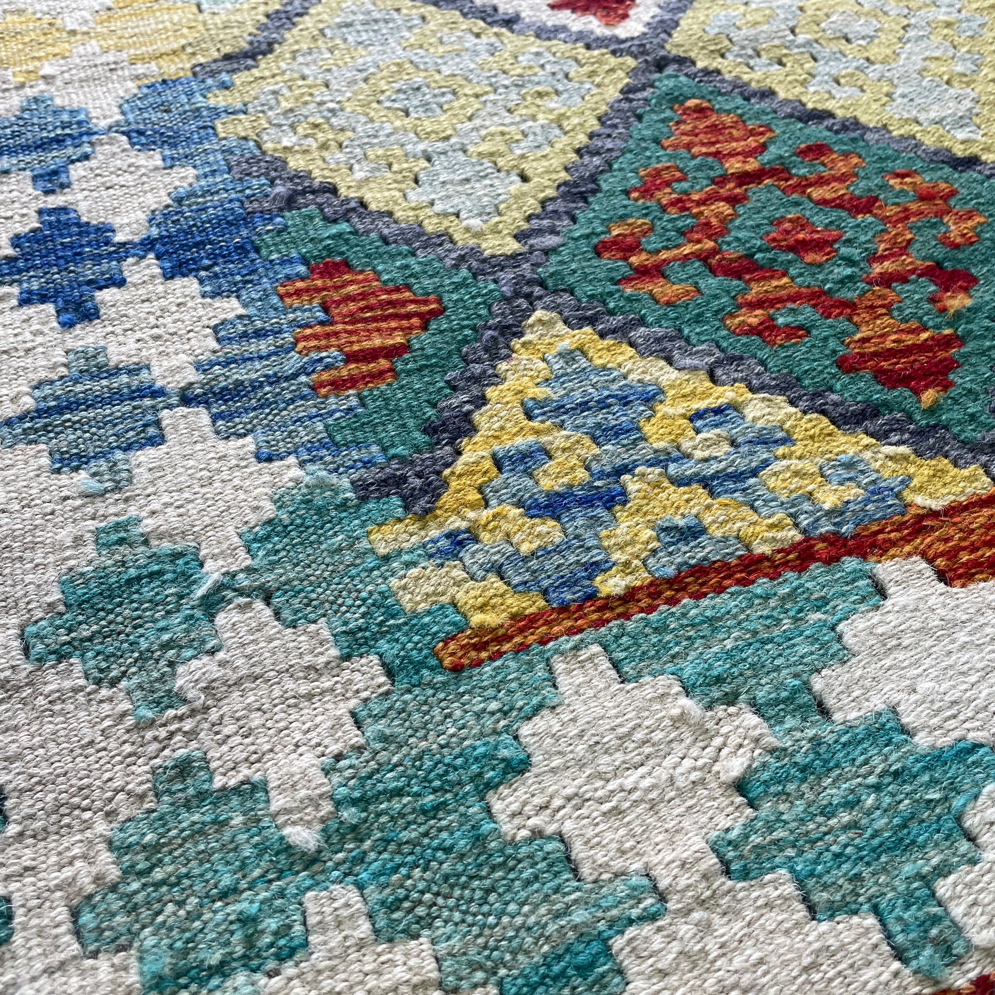 237 x 196 cm | Afghan Kilim Rug
