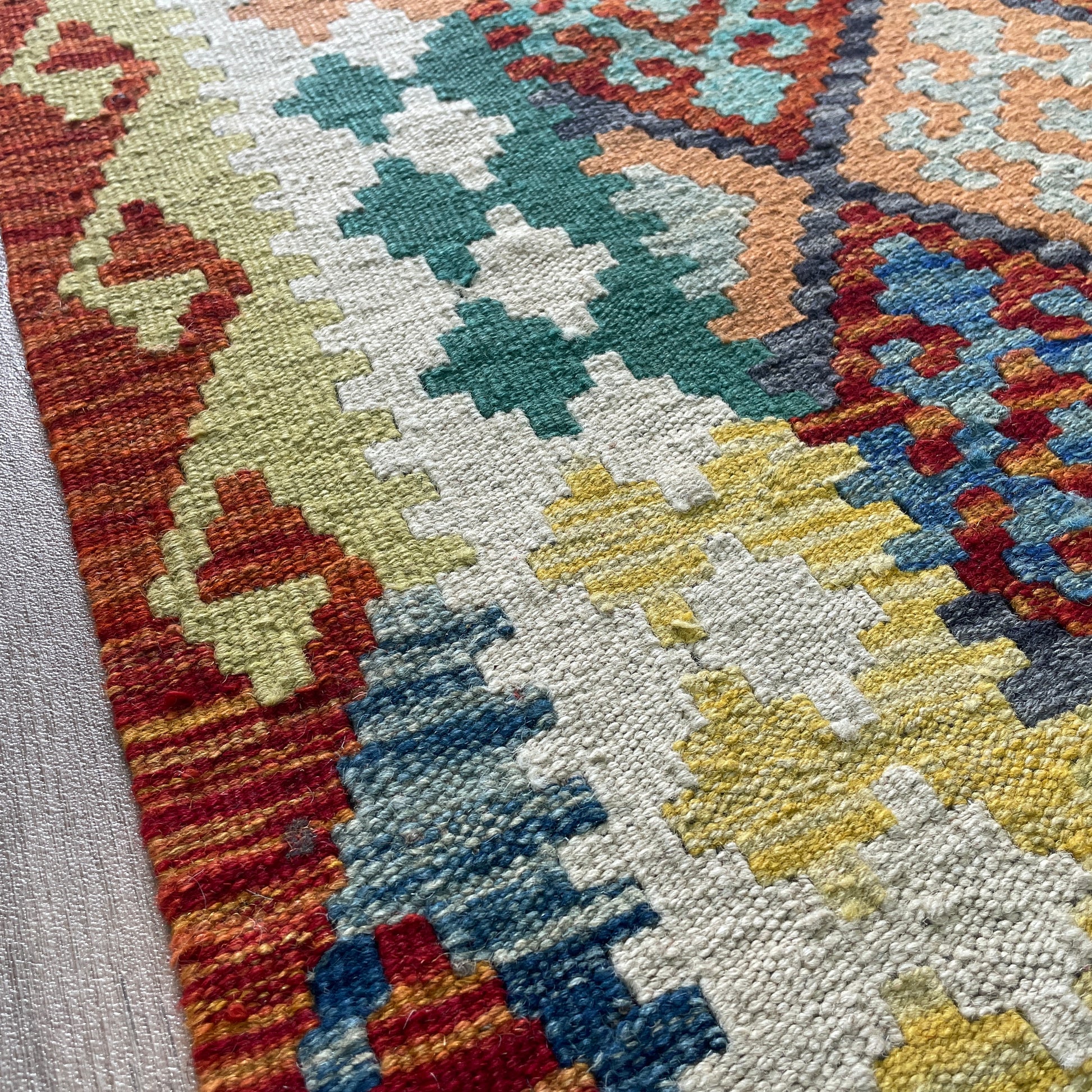 237 x 196 cm | Afghan Kilim Rug