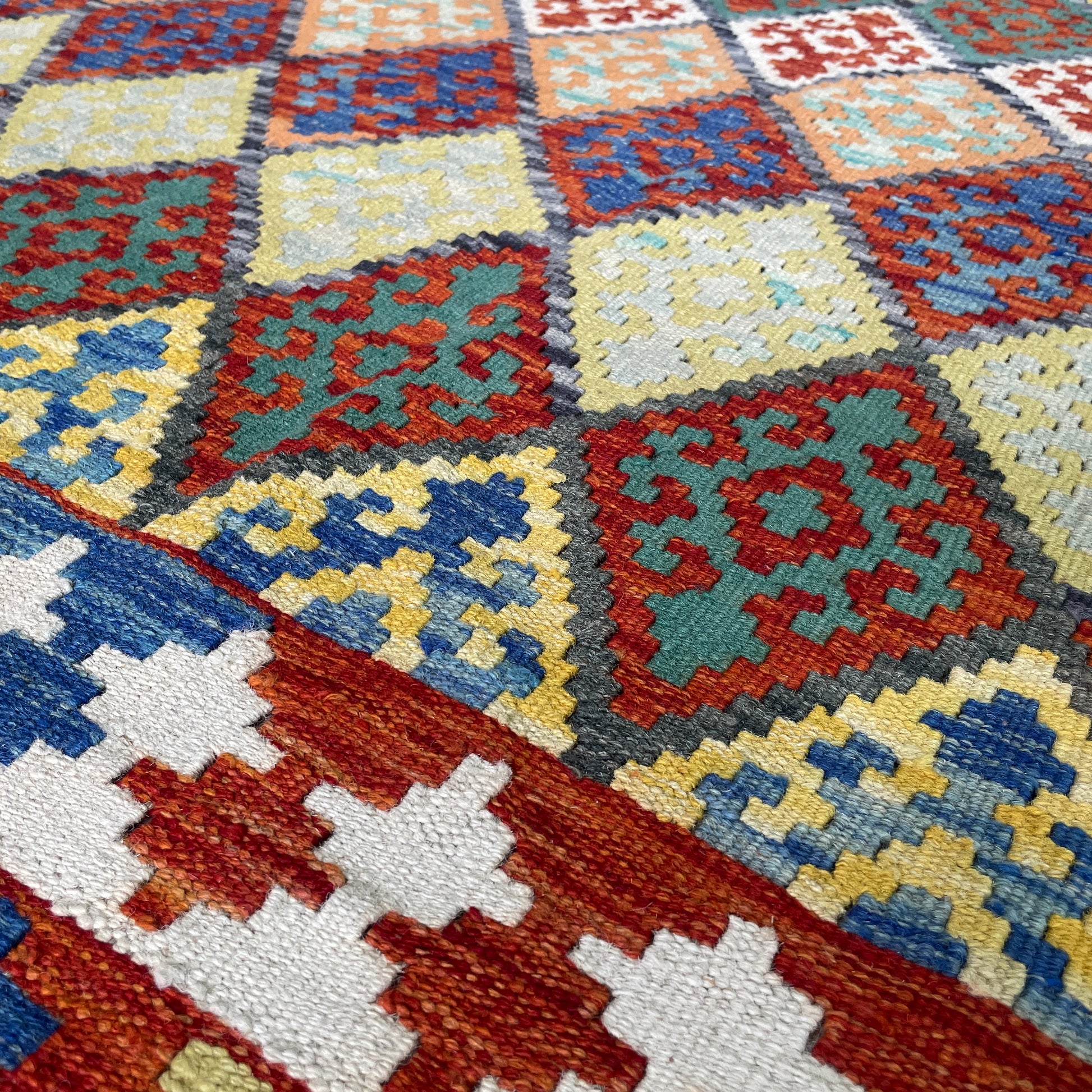 237 x 196 cm | Afghan Kilim Rug