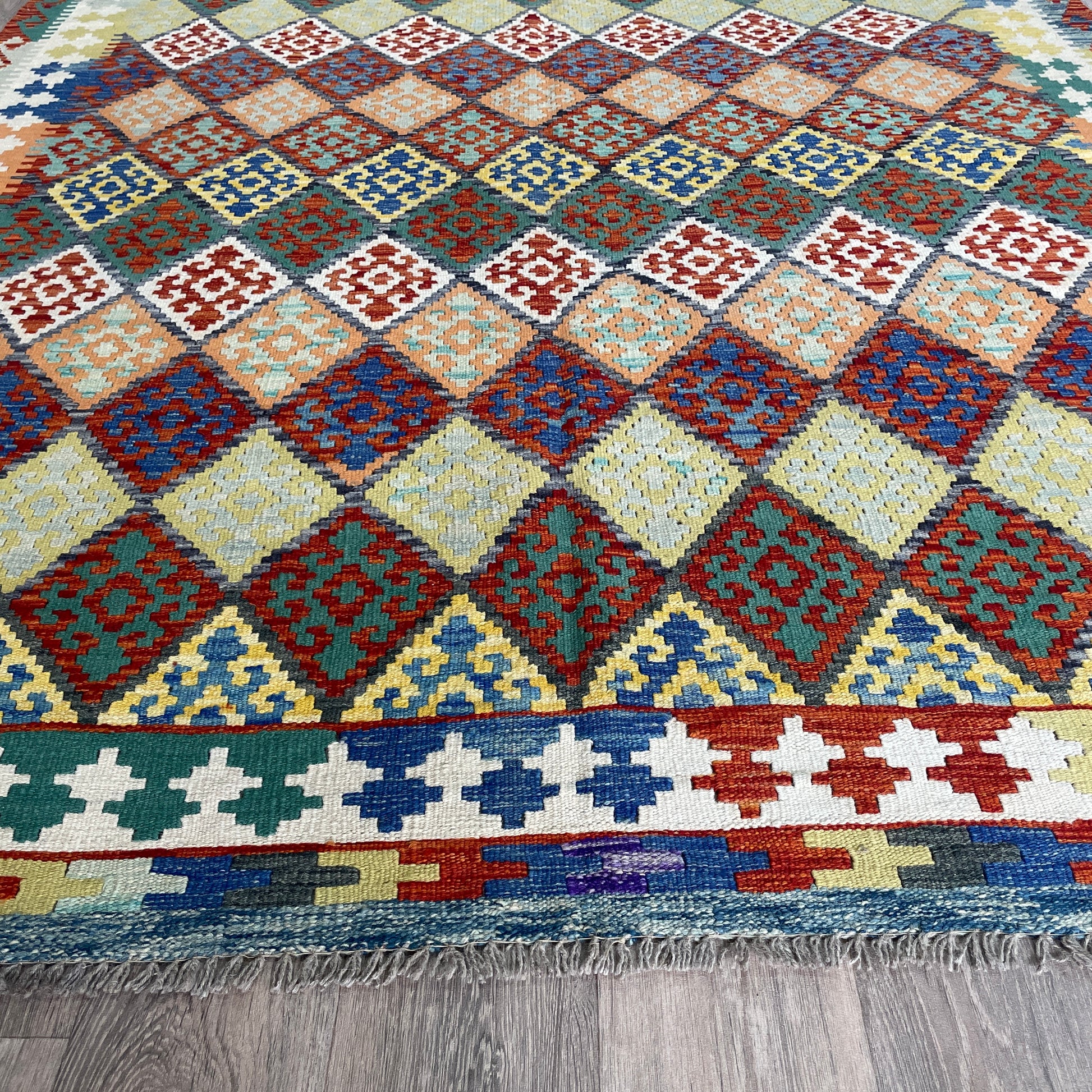 237 x 196 cm | Afghan Kilim Rug
