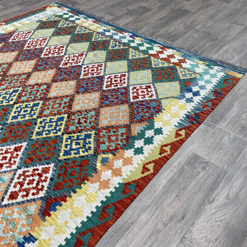 237 x 196 cm | Afghan Kilim Rug