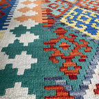 237 x 196 cm | Afghan Kilim Rug - Khorasan Rugs
