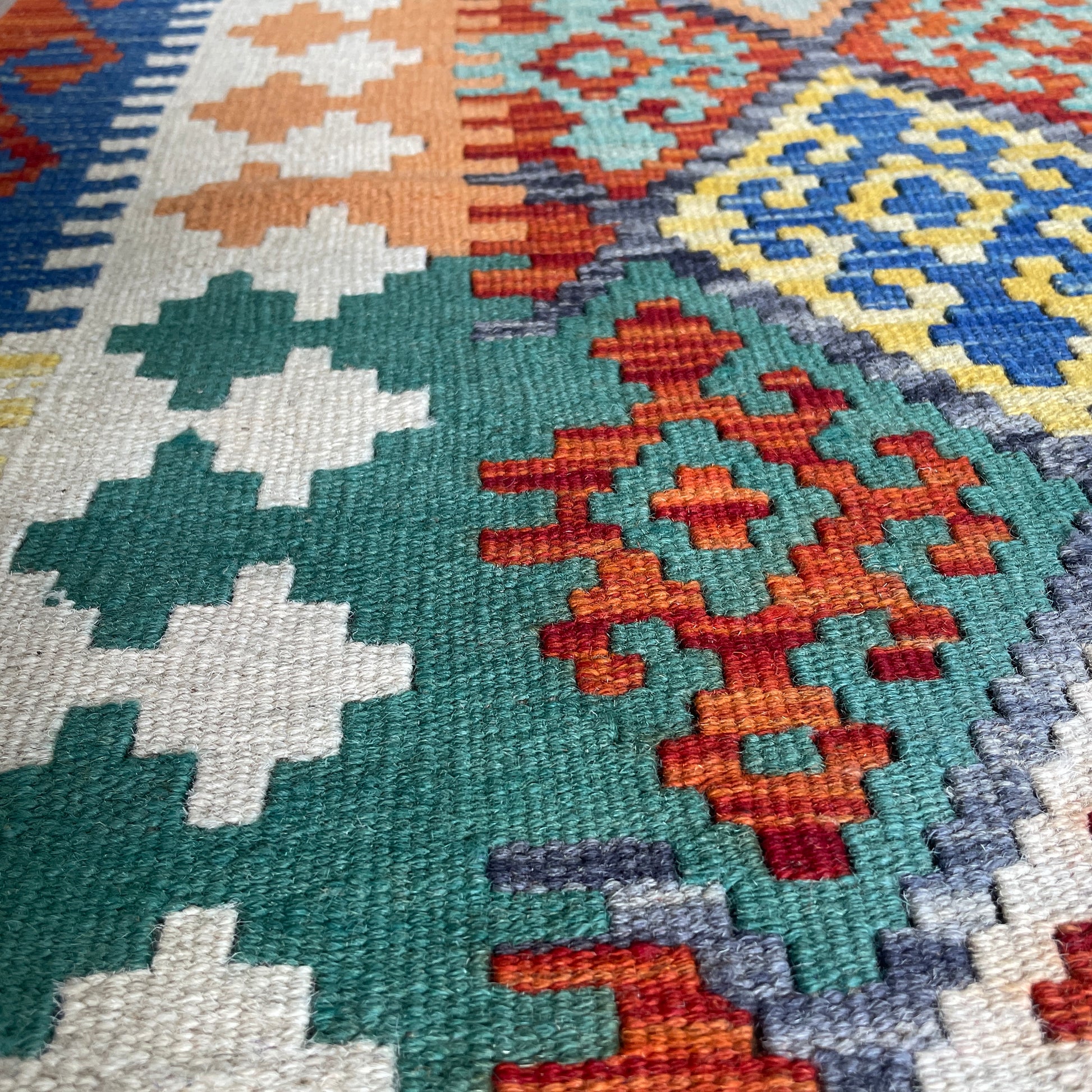 237 x 196 cm | Afghan Kilim Rug