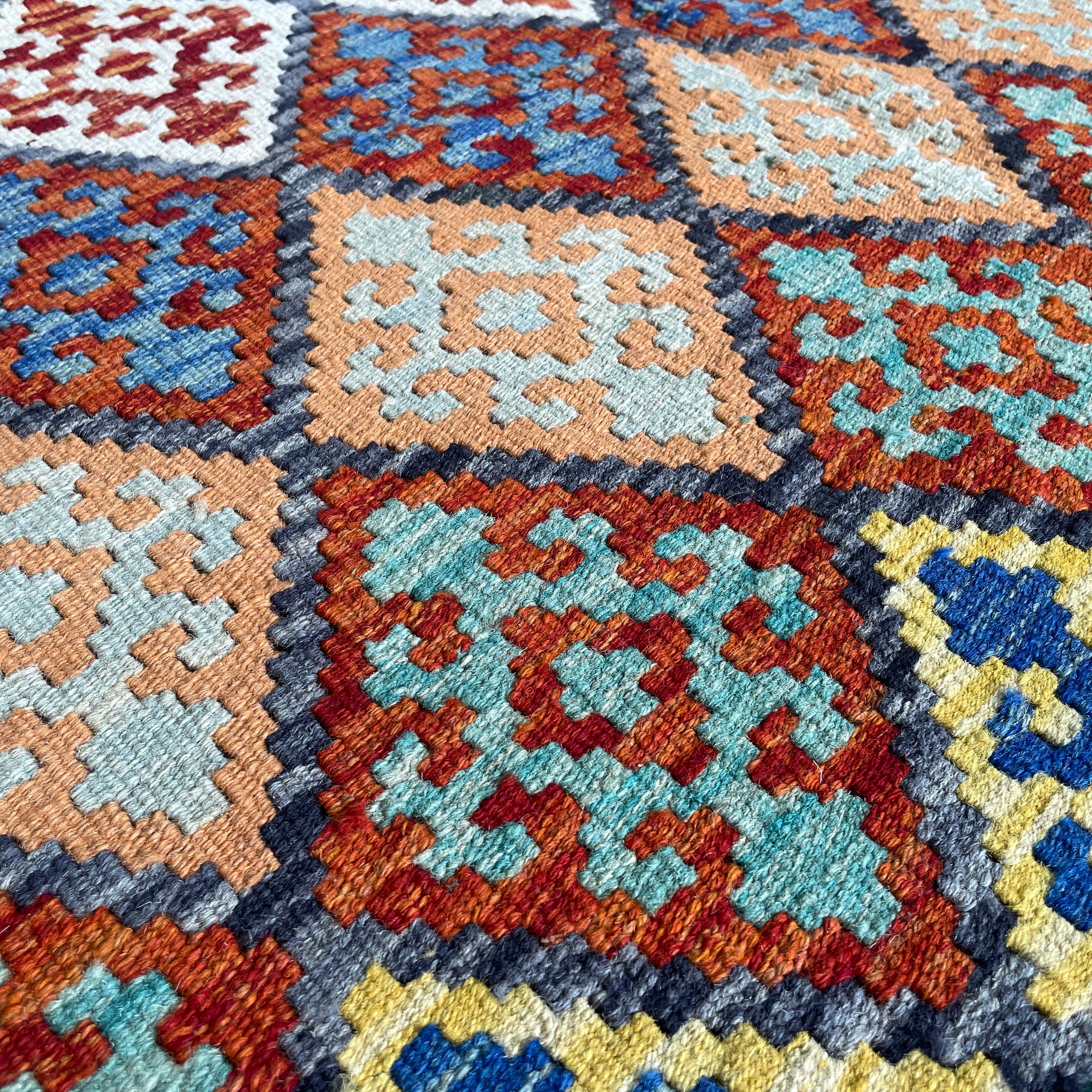 237 x 196 cm | Afghan Kilim Rug - Khorasan Rugs