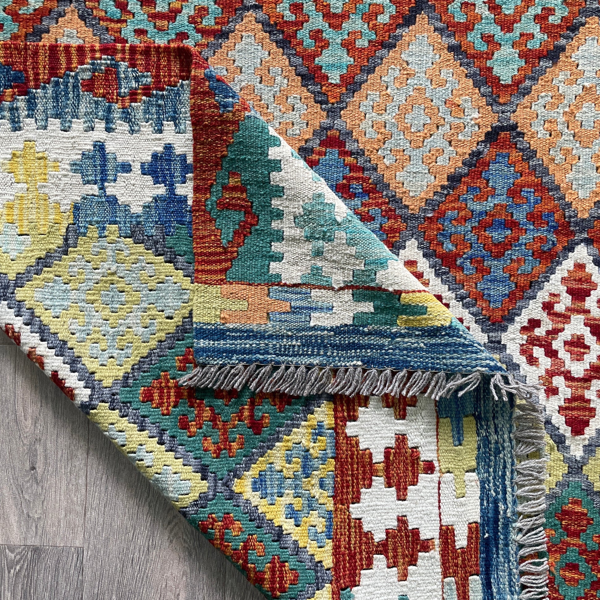 237 x 196 cm | Afghan Kilim Rug