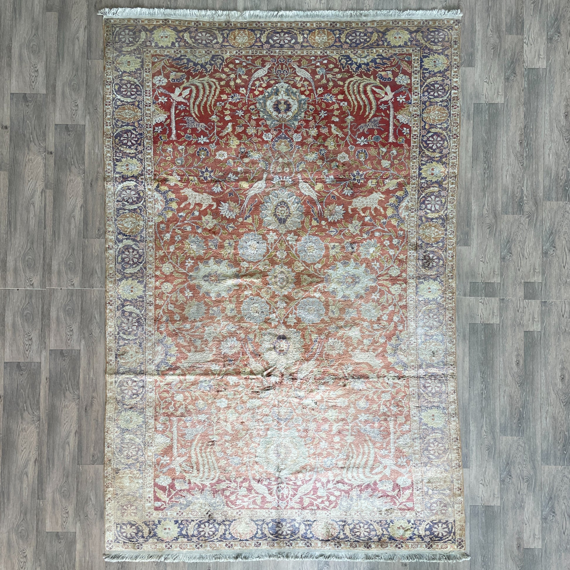 306 x 196 cm | Anatolian Kayseri Silk Rug (Antique 1950)
