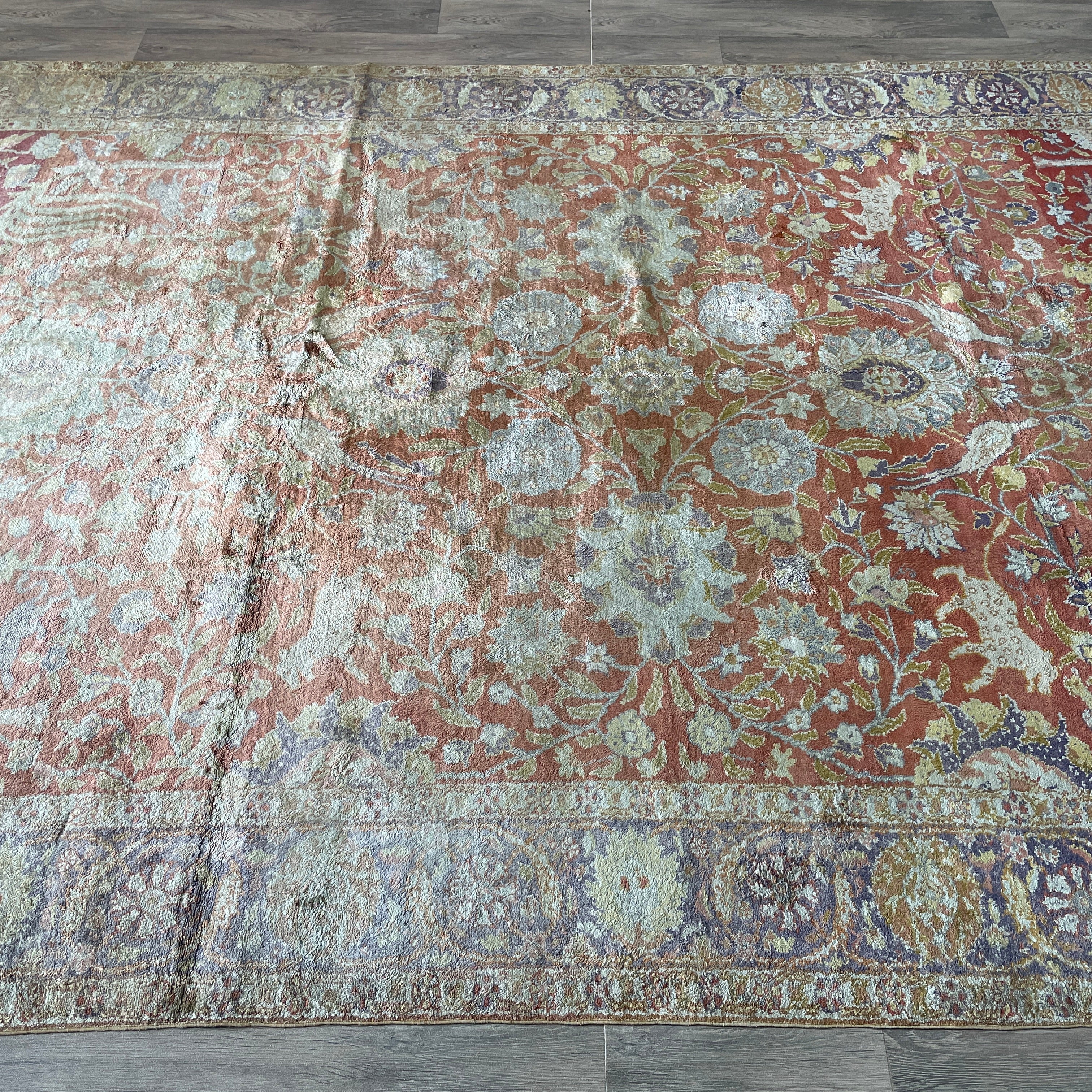 306 x 196 cm | Anatolian Kayseri Silk Rug (Antique 1950) - Khorasan Rugs