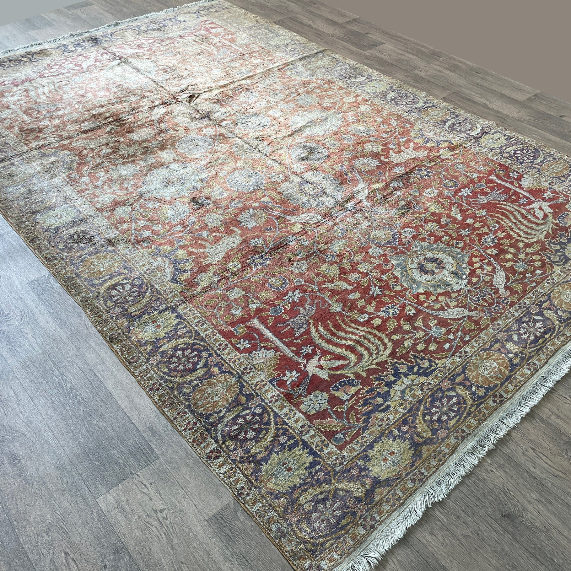 306 x 196 cm | Anatolian Kayseri Silk Rug (Antique 1950) - Khorasan Rugs