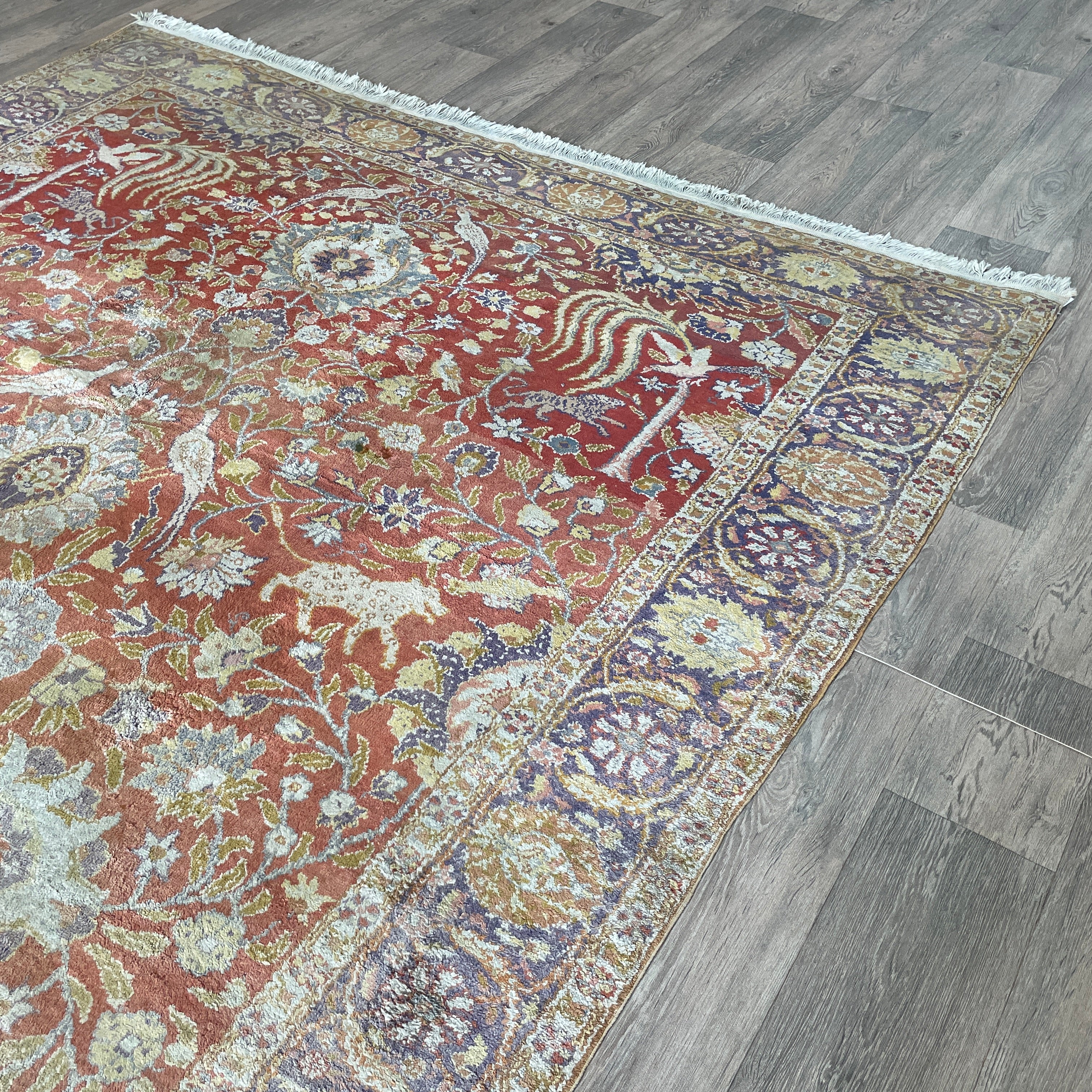 306 x 196 cm | Anatolian Kayseri Silk Rug (Antique 1950) - Khorasan Rugs