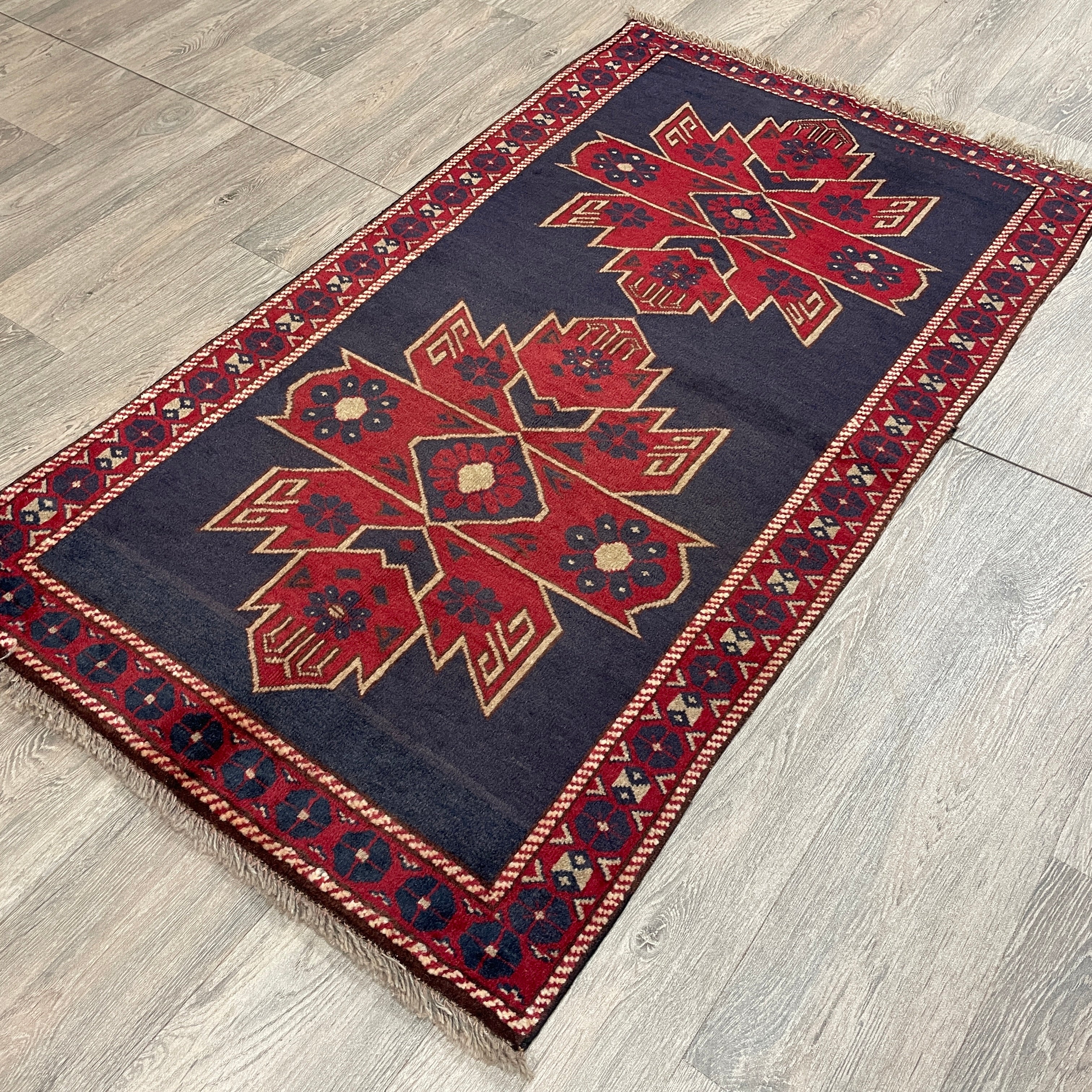 Afghan Herati Baluch Rug (Old 1980)