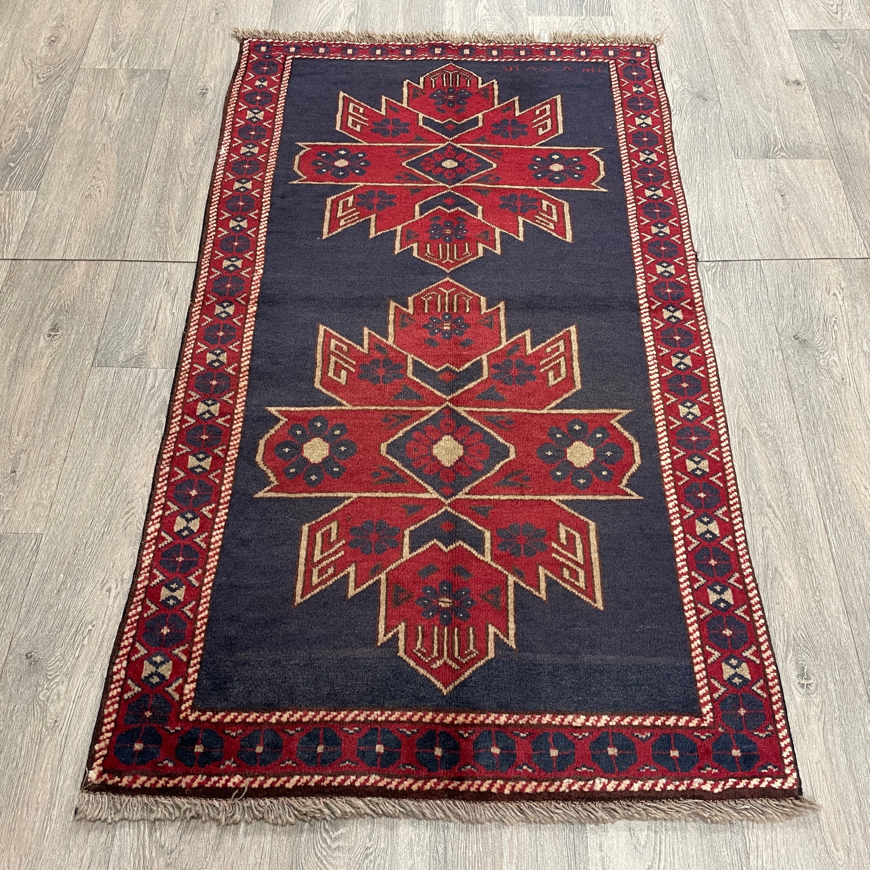Afghan Herati Baluch Rug (Old 1980)